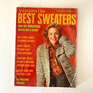 BEST SWEATERS to Knit & Crochet Woman’s Day 1974 Patterns Magazine
